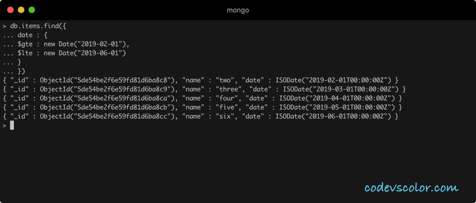 mongodb-find-documents-within-two-dates-codevscolor