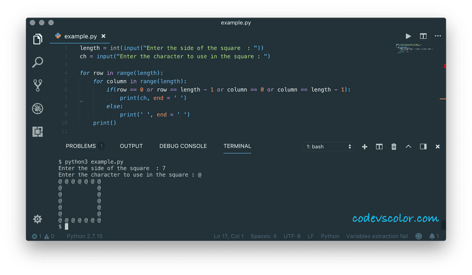 How To Print A Square Pattern In C