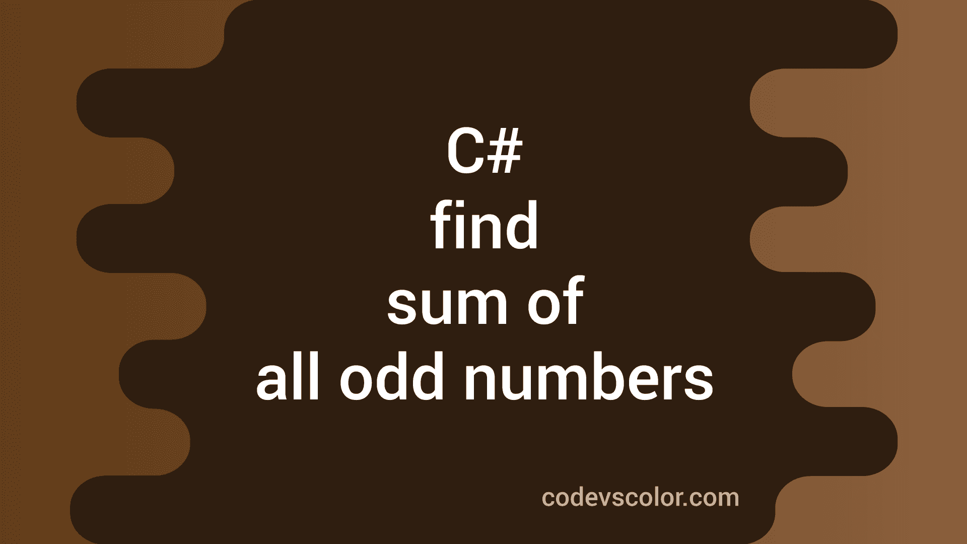 find the sum of odd number formula