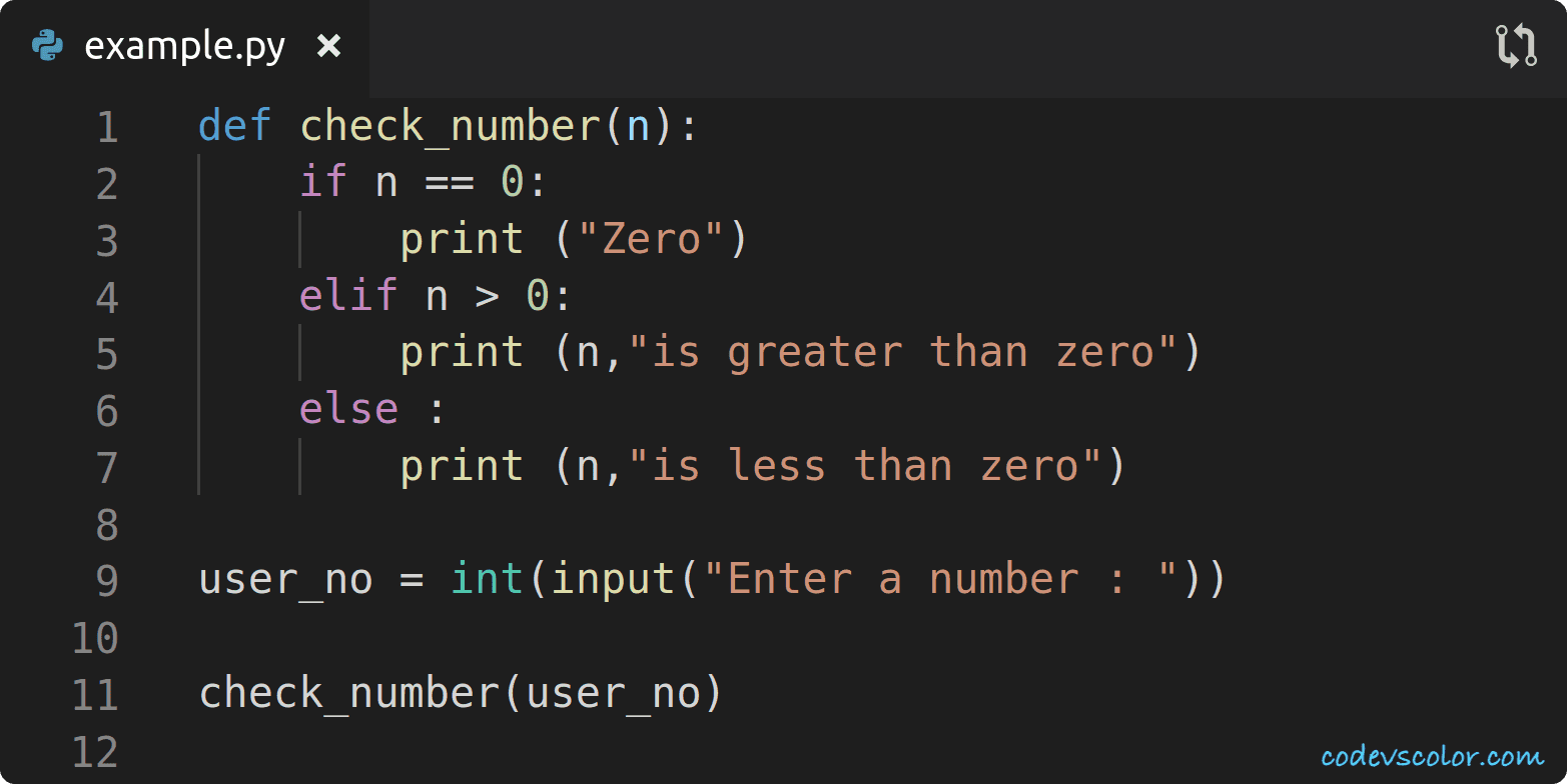 Python 3 Program To Check If A Number Is Positive Negative Or Zero 