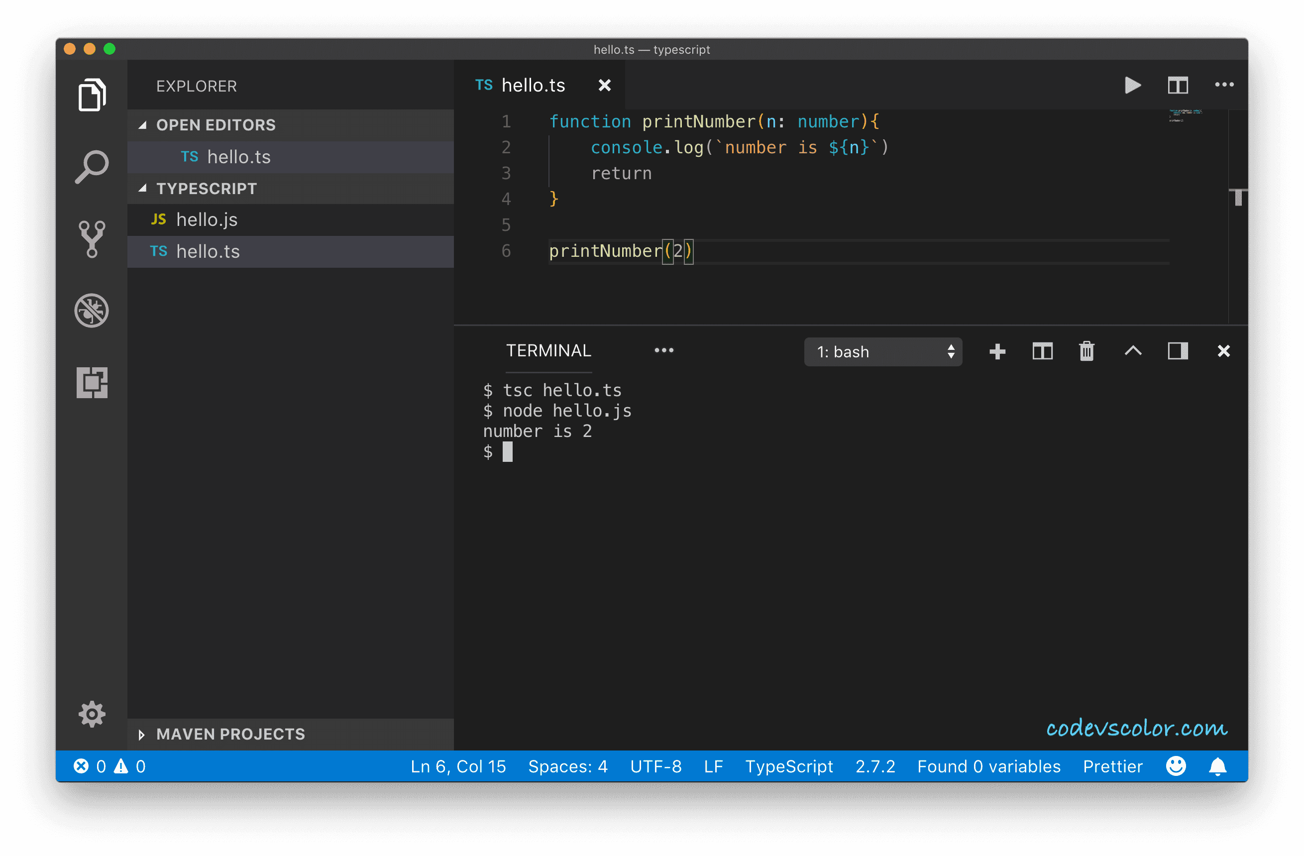 How To Use TypeScript In Visual Studio Code CodeVsColor