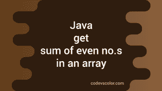 sum of consecutive numbers in array java