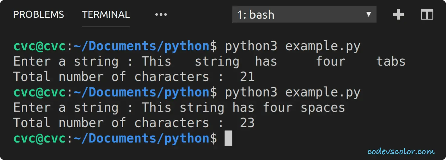 Python 3 Program To Count The Total Number Of Characters In A String CodeVsColor