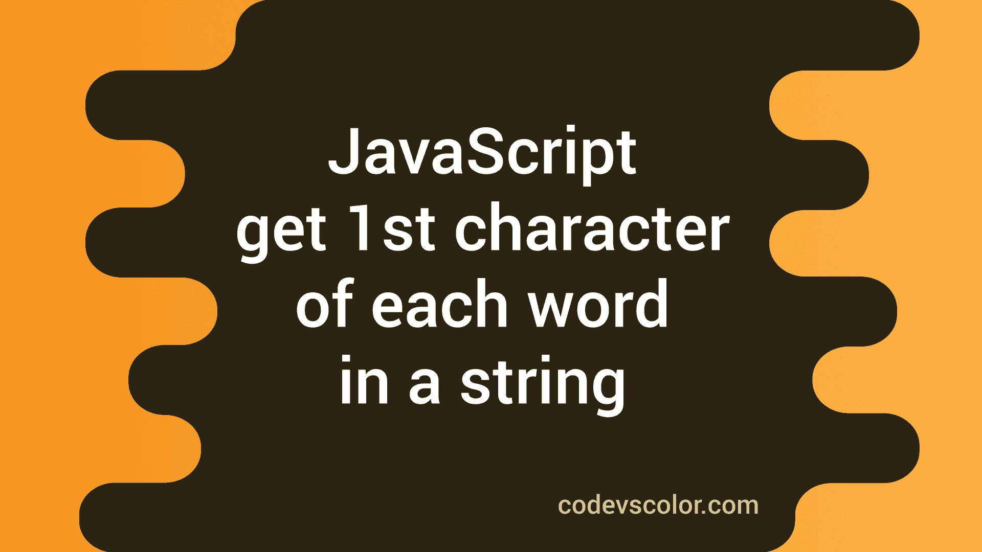 Javascript Get First Character