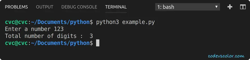 python count digits in number